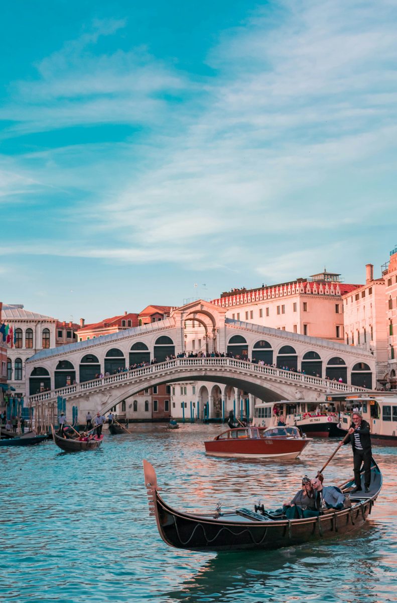 Venice, Grand Canal at Rialto Bridge